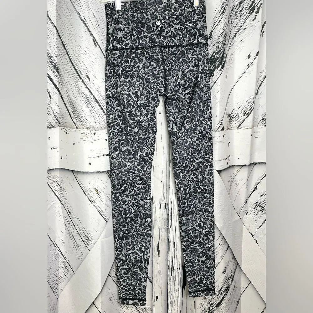 Lululemon Wunder Under HR2 Lace Pattern Leggings Size 6